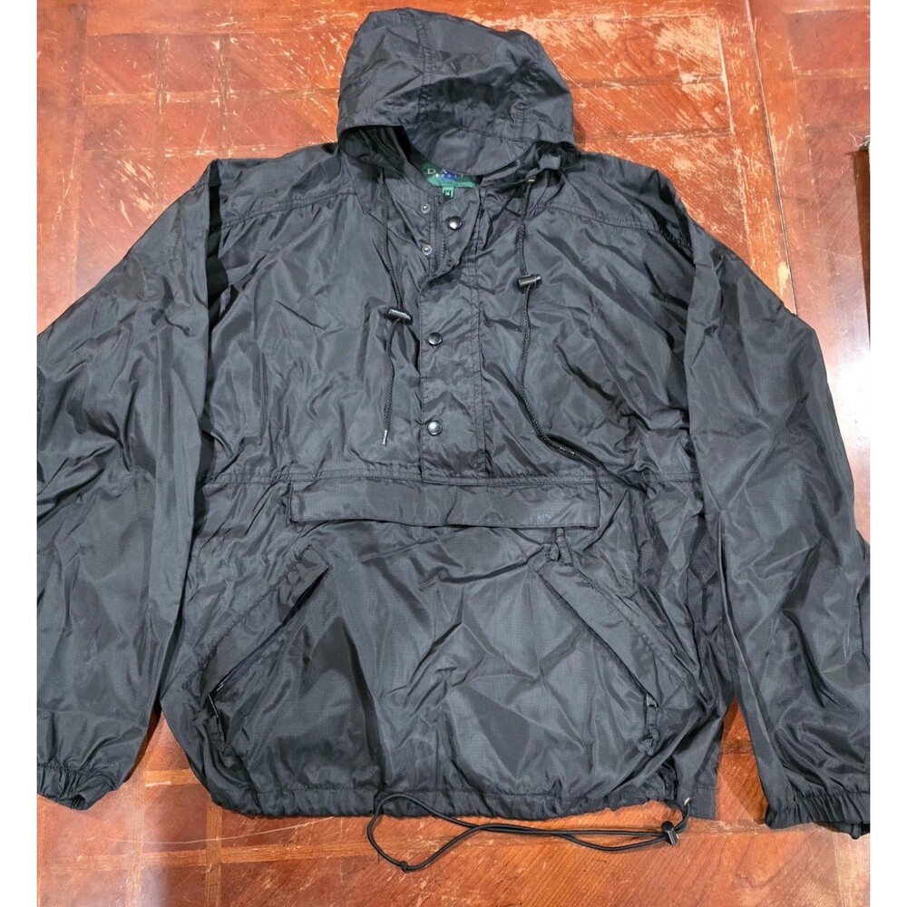 Dash Sport Vintage Black Windbreaker Jacket sz L 90s